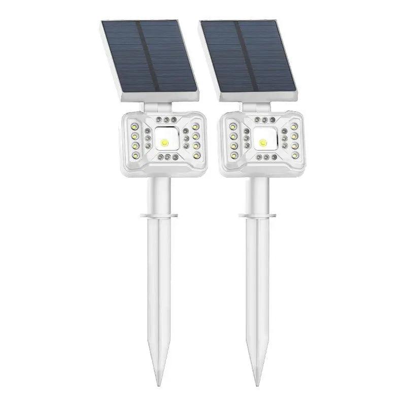 LazyLights - Solar Landscape Spotlights 200ft Lighting Distance | 2-in-1 Outdoor Landscaping Lights for Yard Driveway Walkway Pool (white) - Lazy Pro