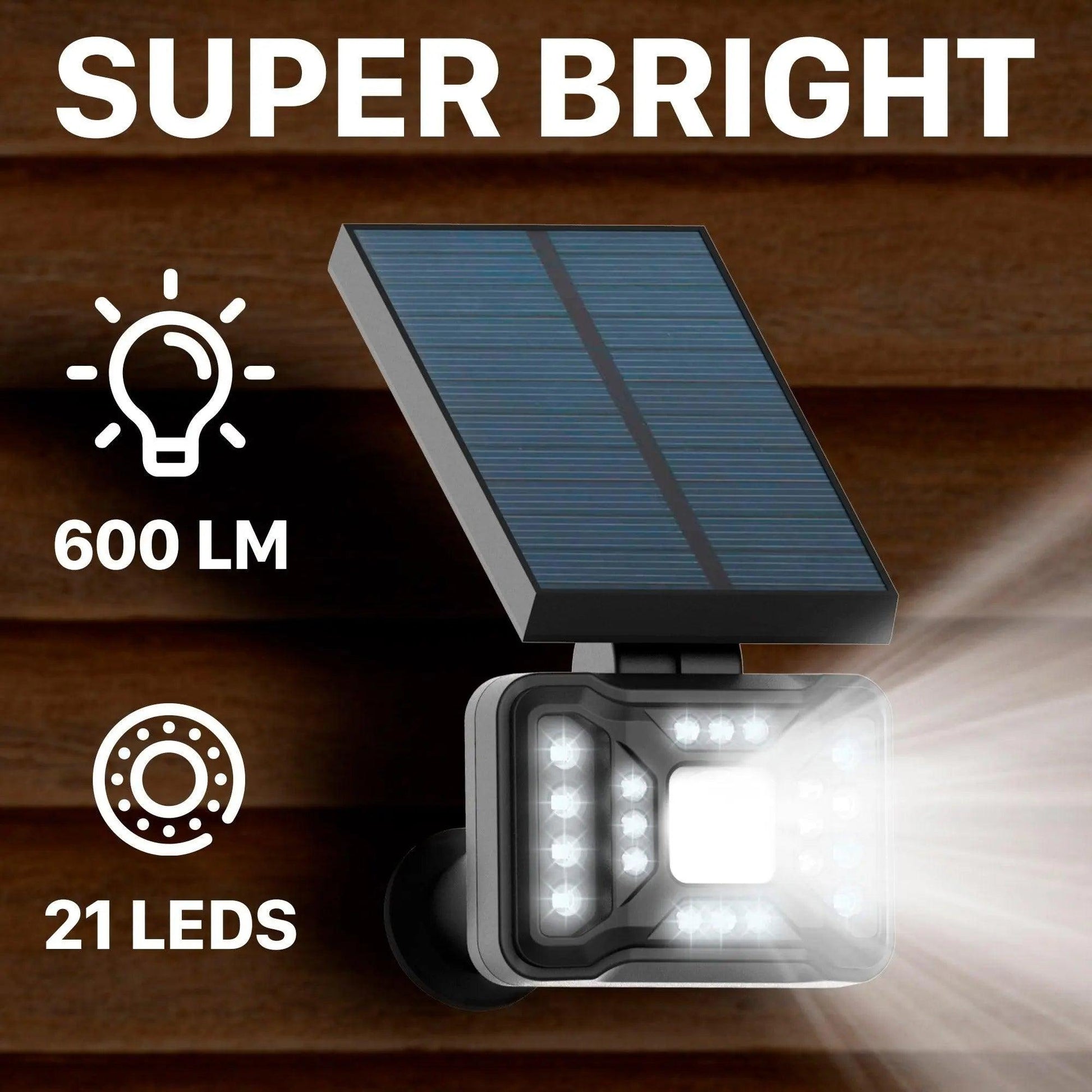 LazyLights Solar Landscape Spotlights 21 LEDs | 200ft Lighting Distance | 2-in-1 Wireless Outdoor Landscaping Lights White - Lazy Pro