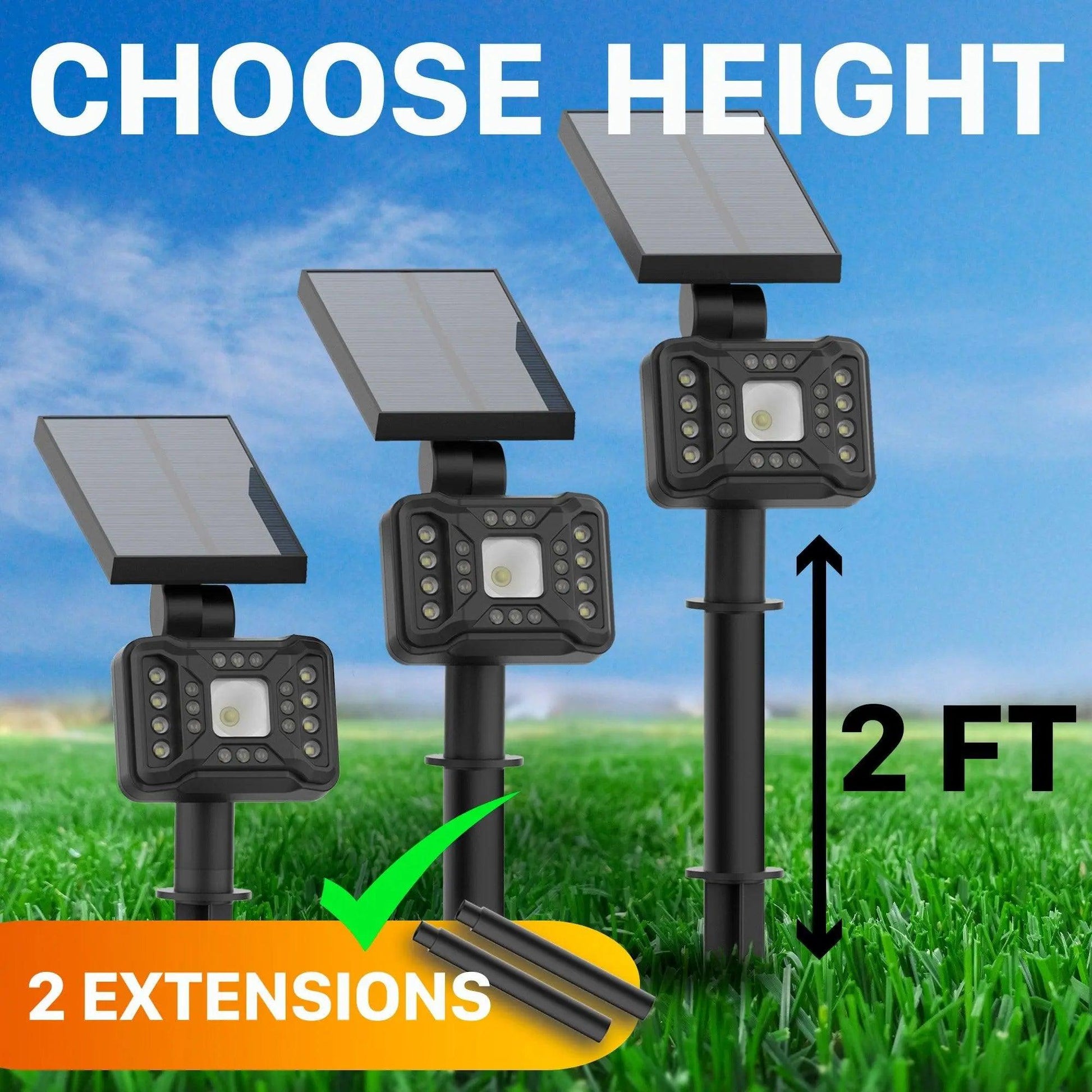 LazyLights Solar Landscape Spotlights 21 LEDs | 200ft Lighting Distance | 2-in-1 Wireless Outdoor Landscaping Lights White - Lazy Pro
