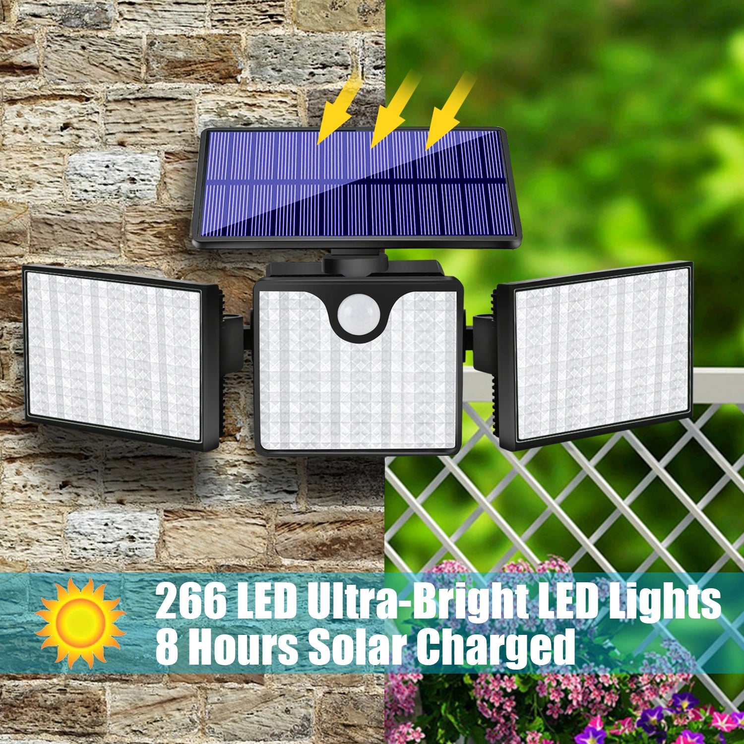 LAZYLIGHTS™ 230 LED Ultra Bright Solar Wall Lights; Waterproof Rotatable Motion Sensor Light For Outdoor Porch Yard Wall - Lazy Pro