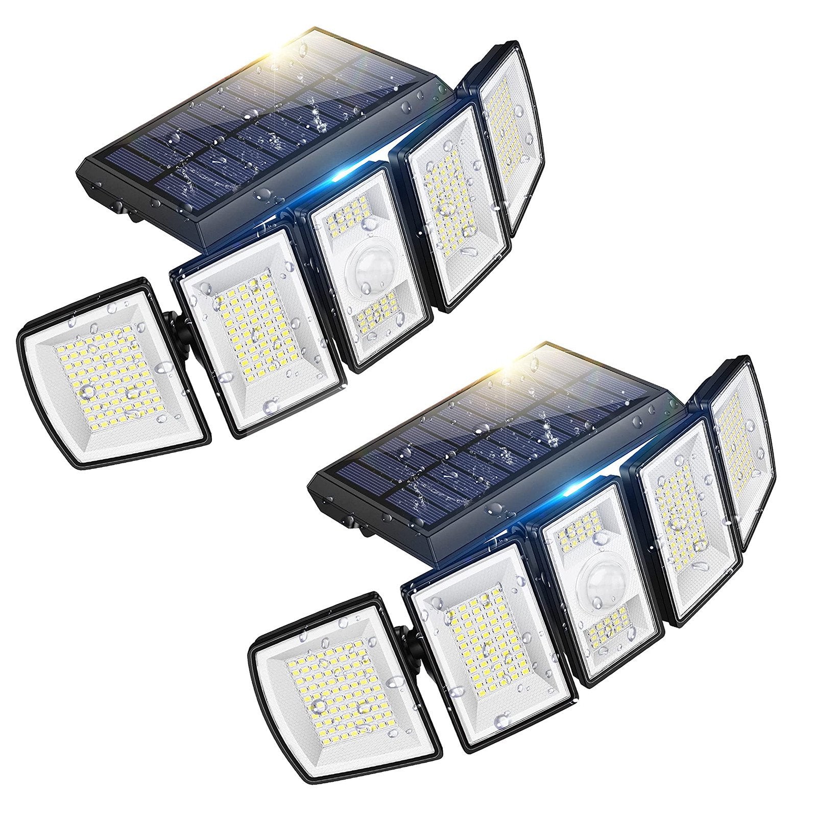 LAZYLIGHTS™ 300 LED Motion Sensor Outdoor Lights, 5 Heads, 360° Adjustable, 2Pack - Lazy Pro