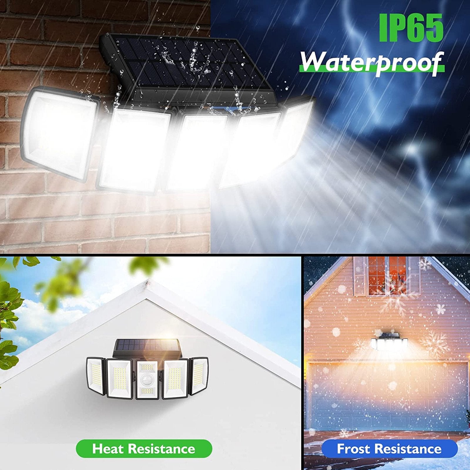 LAZYLIGHTS™ 300 LED Motion Sensor Outdoor Lights, 5 Heads, 360° Adjustable, 2Pack - Lazy Pro