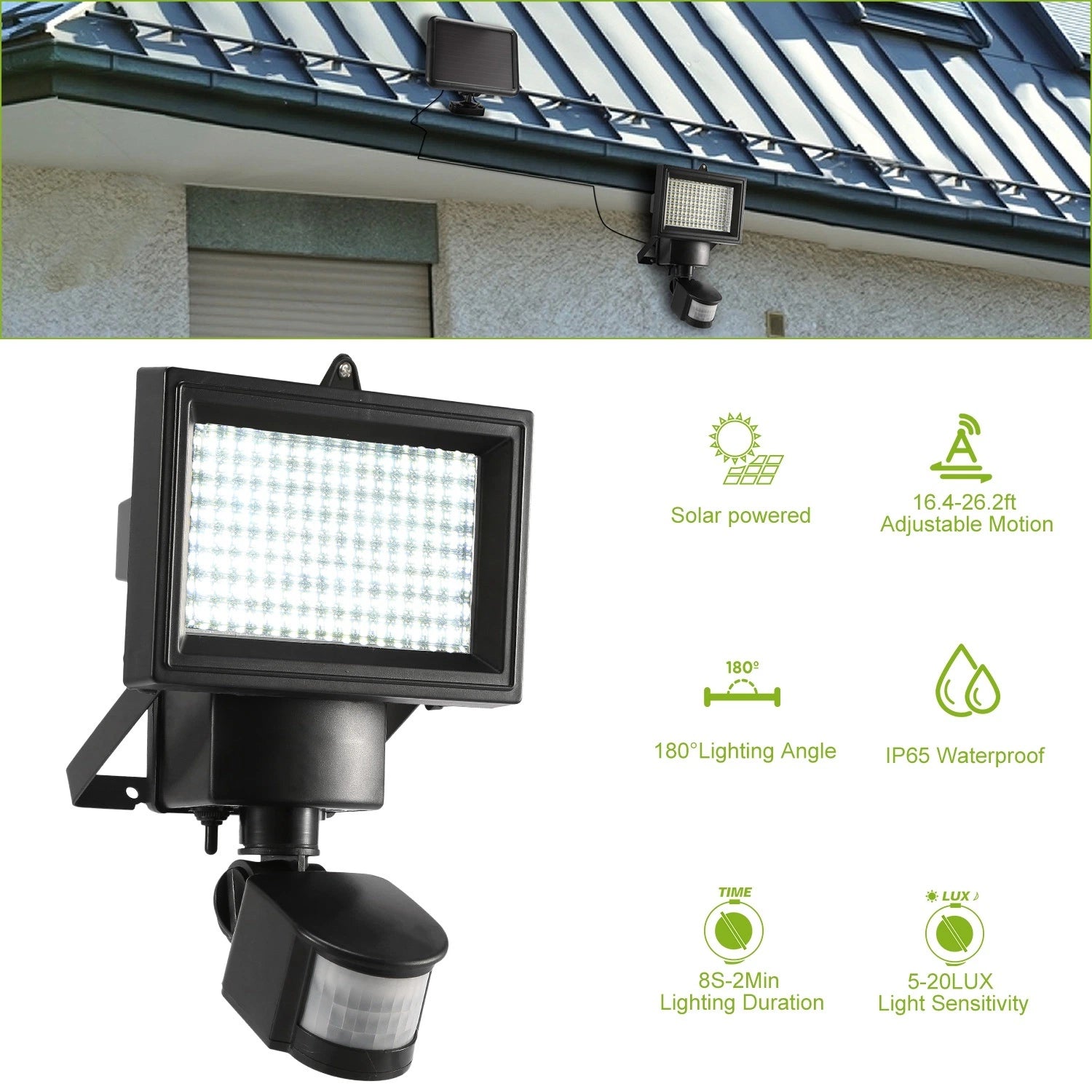 LAZYLIGHTS™ Solar Lights 1000lm Wall Lights Solar Flood Lights with Light Sensitivity 120 Degree Motion Sensor IP65 Waterproof - Lazy Pro