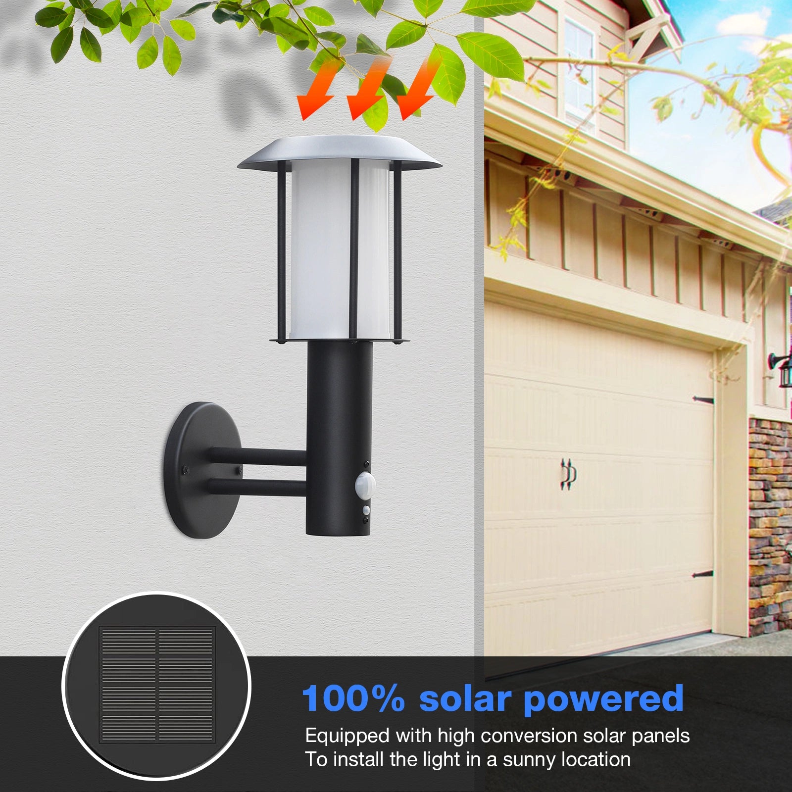 LAZYLIGHTS™ Solar Outdoor Wall Light Dusk to Dawn LED Lantern IP44 2047 - Lazy Pro