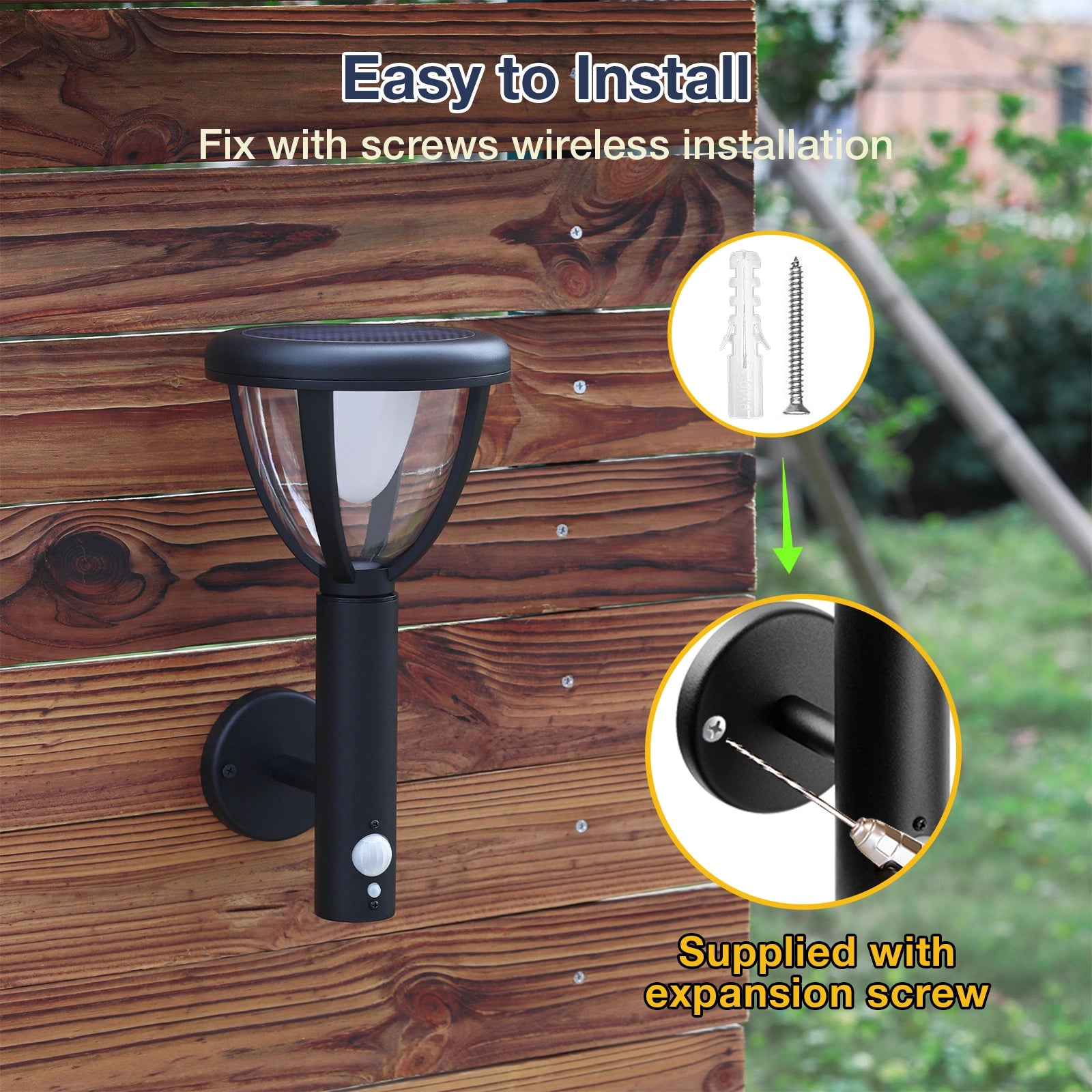 LAZYLIGHTS™ Solar Outdoor Wall Light Dusk to Dawn LED Lantern IP44 - Lazy Pro