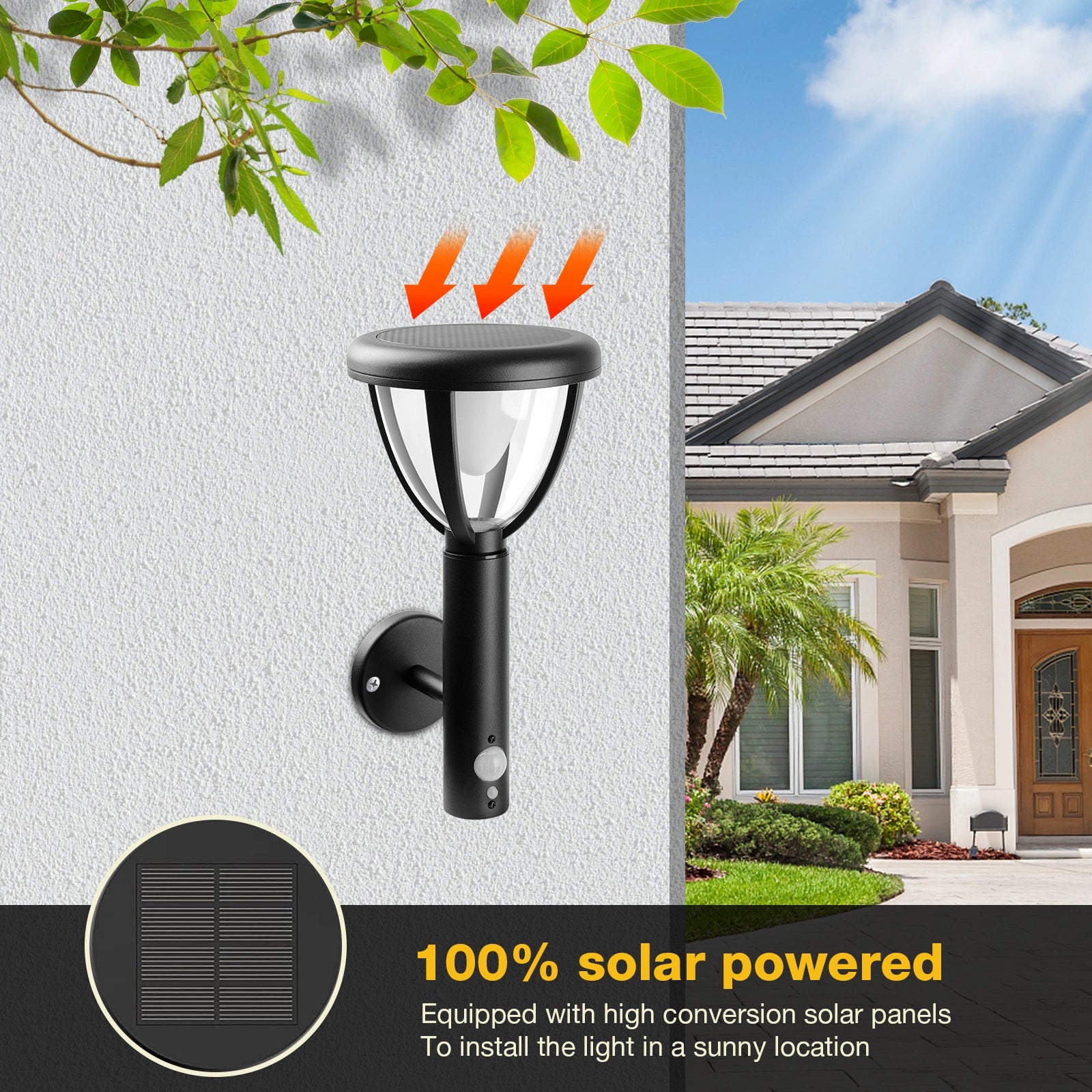 LAZYLIGHTS™ Solar Outdoor Wall Light Dusk to Dawn LED Lantern IP44 - Lazy Pro