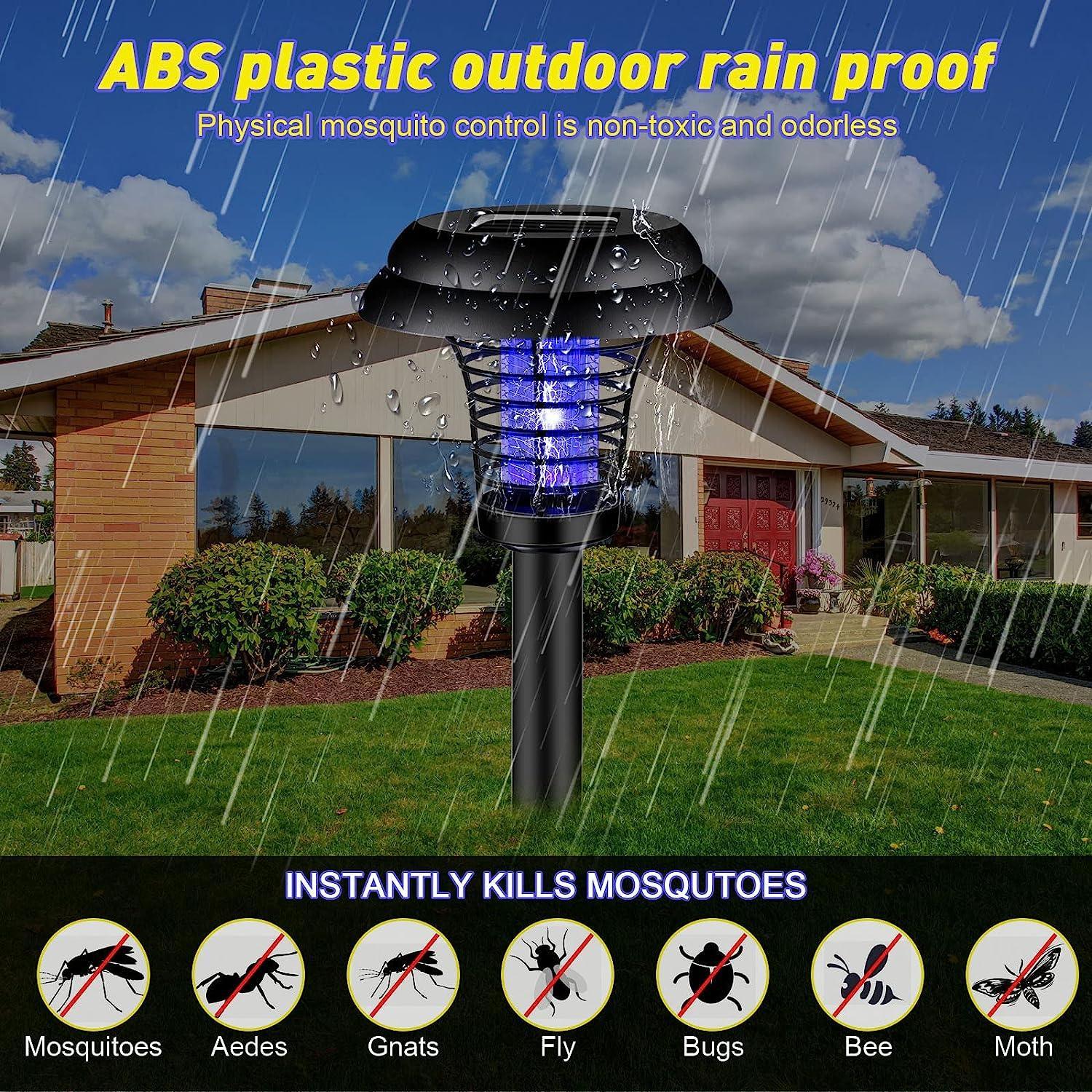 LazyPest InGround™4 pack Eliminate Bugs Instantly With Solar-Powered Bug Zapper, Outdoor Lights - Indoor & Outdoor Use! Solar Mosquito Killer Light - Lazy Pro