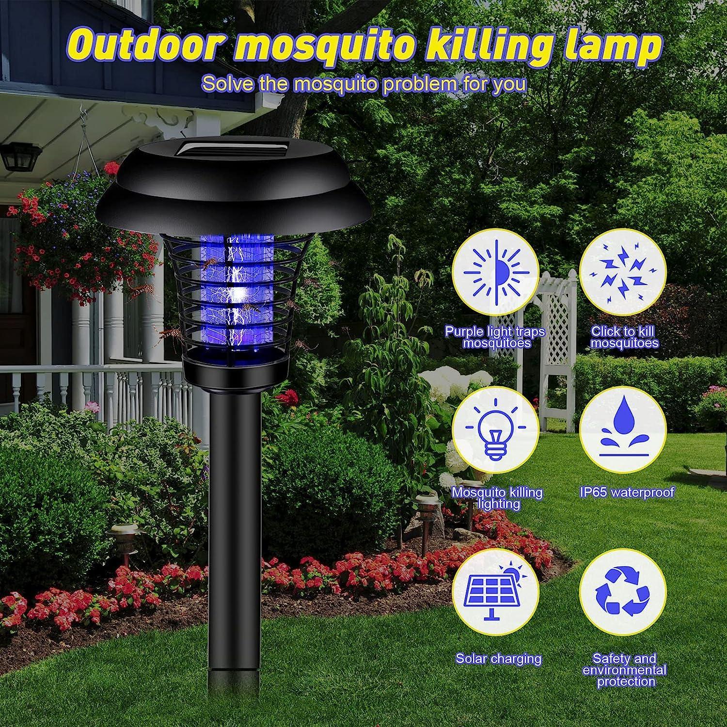 LazyPest InGround™4 pack Eliminate Bugs Instantly With Solar-Powered Bug Zapper, Outdoor Lights - Indoor & Outdoor Use! Solar Mosquito Killer Light - Lazy Pro
