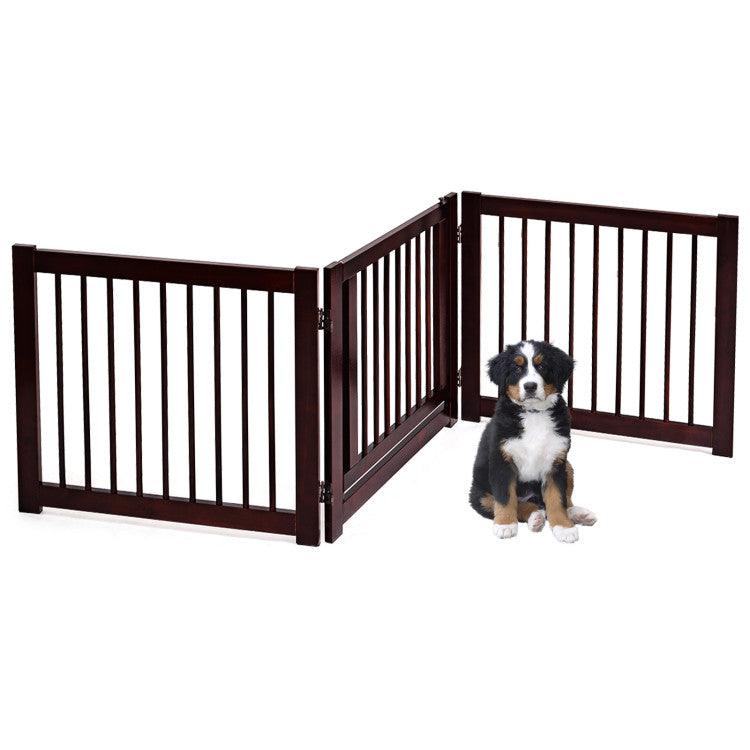 LazyPetGate™ 24 Inch Configurable Folding 3 Panel Wood Dog Fence - Lazy Pro