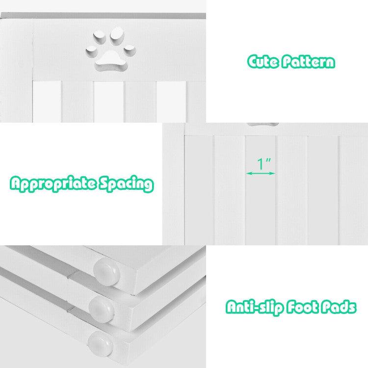 LazyPetGate™ 24 Inch Folding Wooden Freestanding Dog Gate with 360° Flexible Hinge for Pet - Lazy Pro