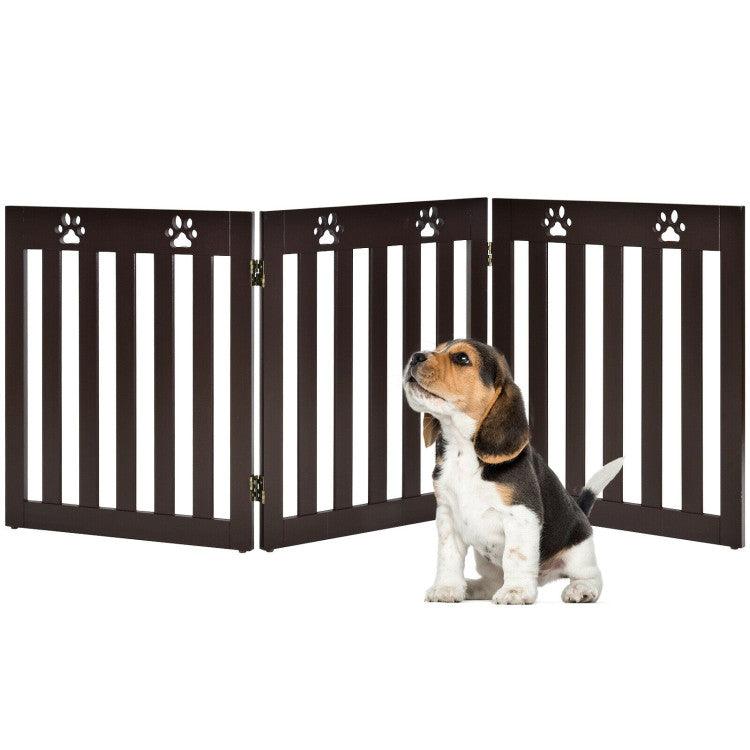 LazyPetGate™ 24 Inch Folding Wooden Freestanding Dog Gate with 360° Flexible Hinge for Pet - Lazy Pro