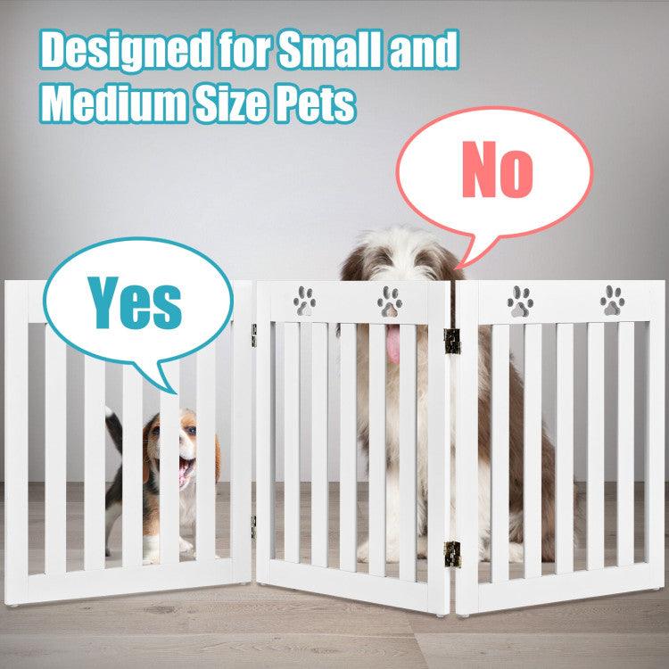 LazyPetGate™ 24 Inch Folding Wooden Freestanding Dog Gate with 360° Flexible Hinge for Pet - Lazy Pro