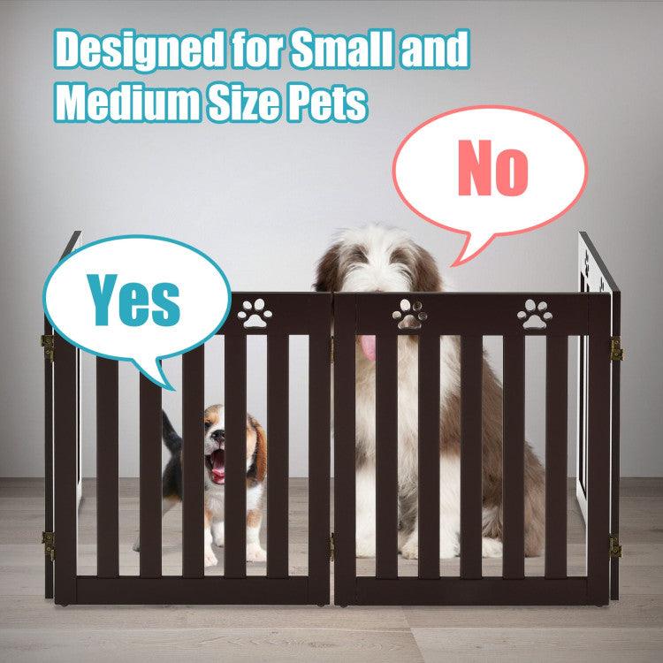 LazyPetGate™ 24 Inch Folding Wooden Freestanding Pet Gate Dog Gate with 360° Hinge - Lazy Pro