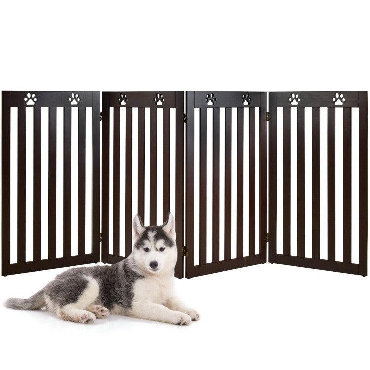 LazyPetGate™ 36 Inch Folding Wooden Freestanding Pet Gate with 360° Hinge - Lazy Pro
