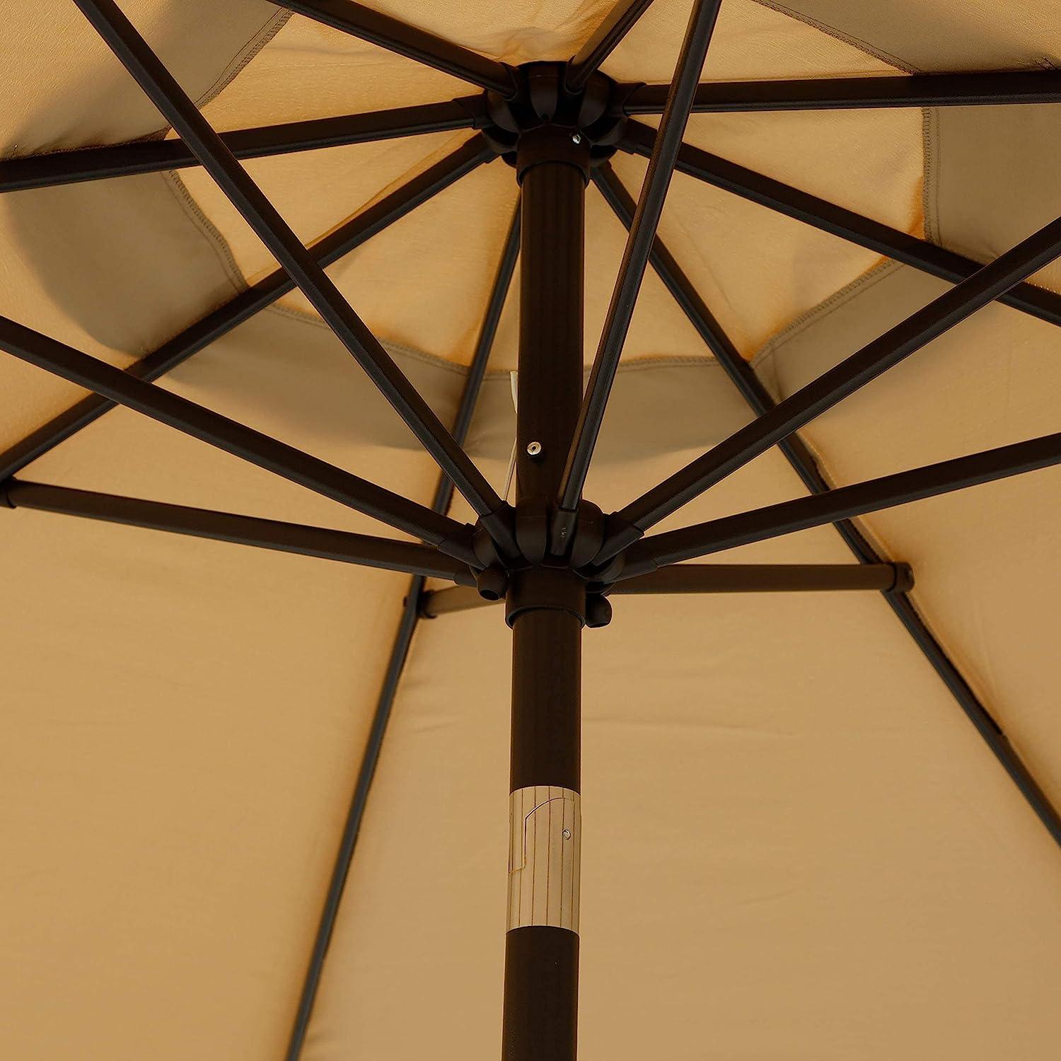 LazyRella™ 9' Outdoor Patio Umbrella with Push Button, Tilt & Crank, 8 Ribs - Lazy Pro