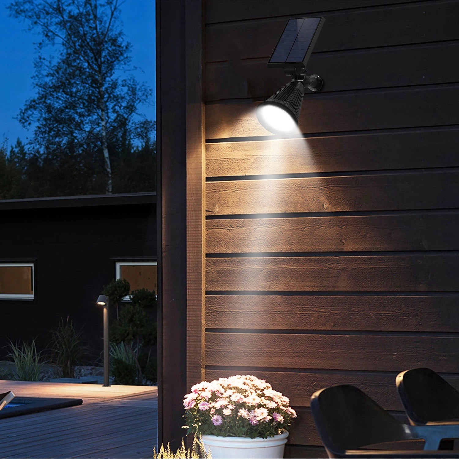 LazySpotLights™ 2Pcs Solar Spotlight Outdoor Dusk To Dawn Light Wall Path Lawn Garden Lamp Waterproof - Lazy Pro
