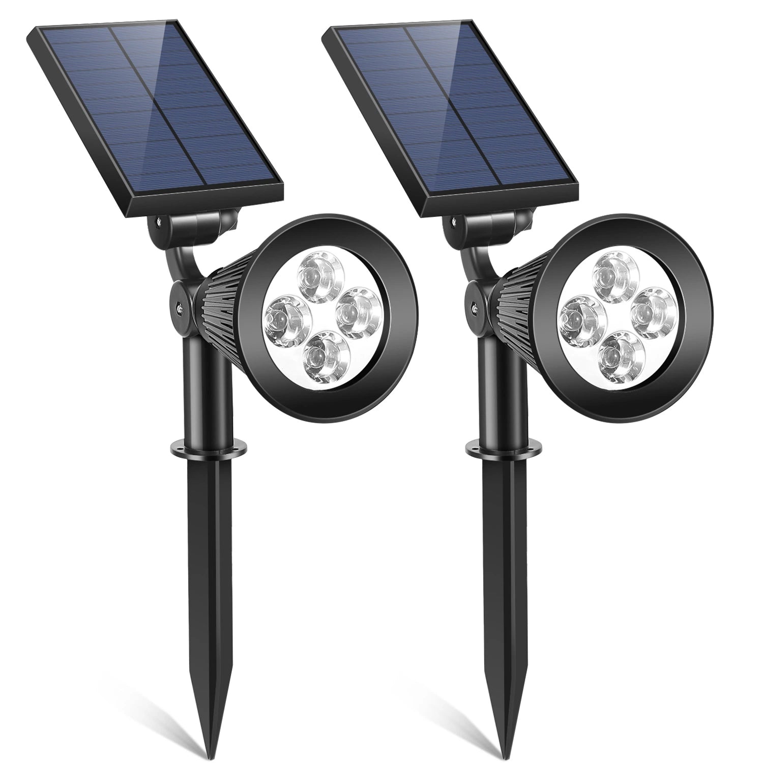 LazySpotLights™ 2Pcs Solar Spotlight Outdoor Dusk To Dawn Light Wall Path Lawn Garden Lamp Waterproof - Lazy Pro