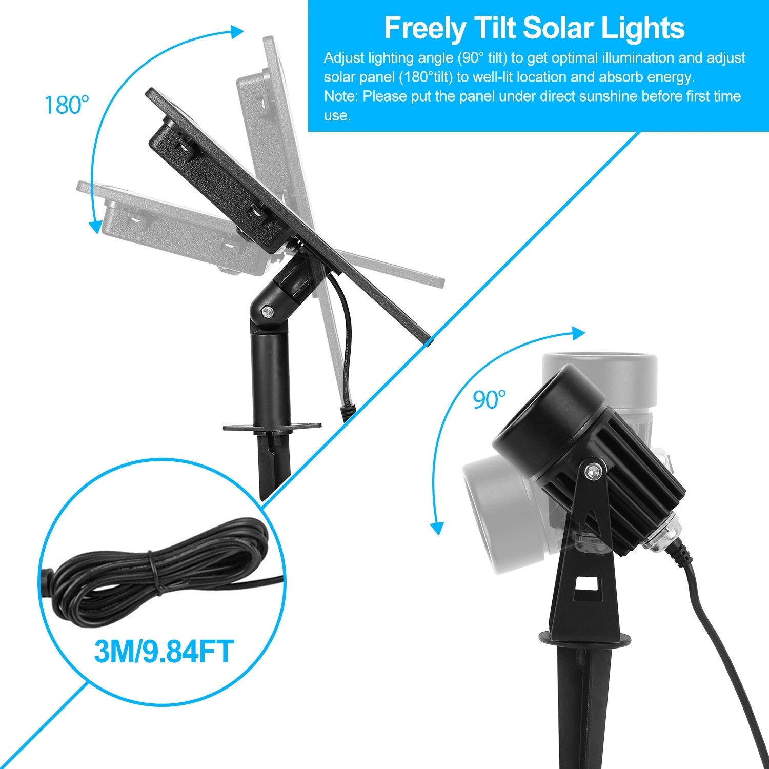 LazySpotLights™ Twin Solar Spotlight Outdoor Light Sensor Lamps Wall Lawn Garden Pathway Waterproof - Lazy Pro