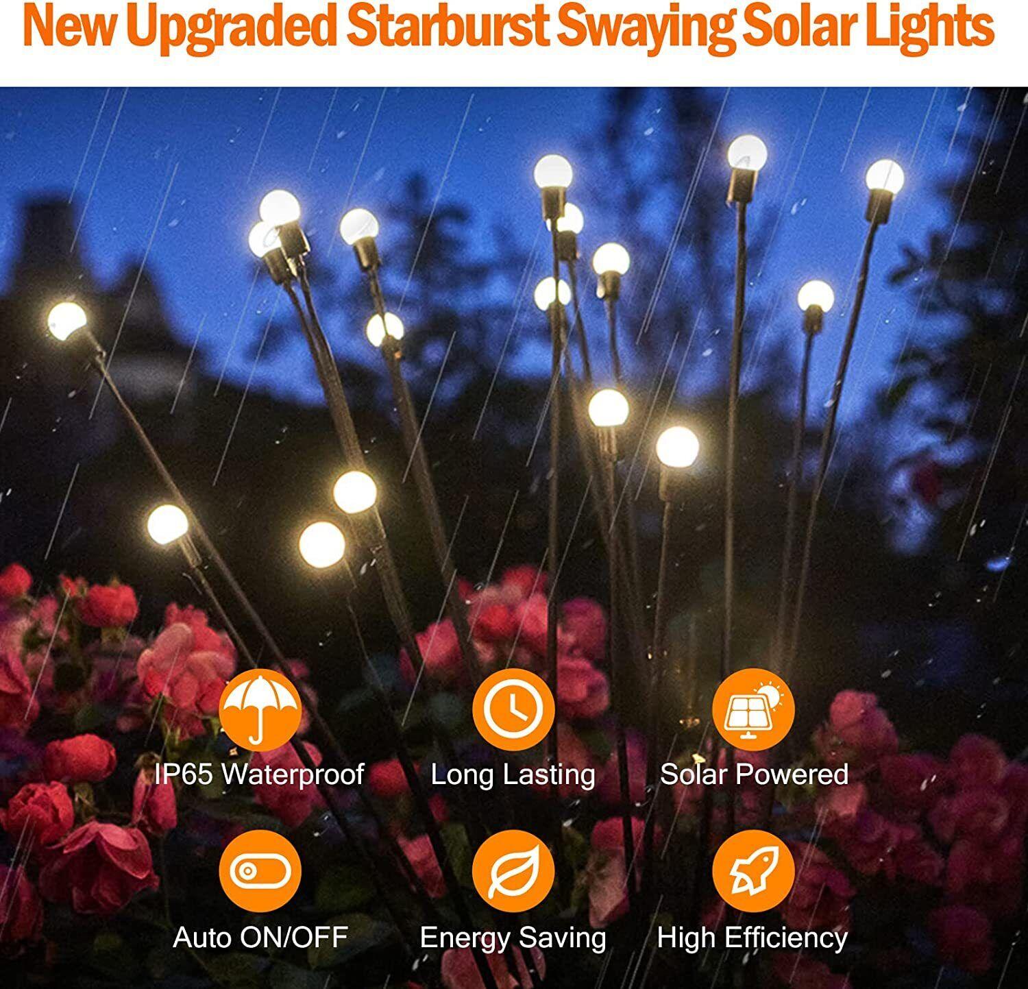 LazySway™ Solar Garden Lights Outdoor Waterproof Firefly Light Yard Decorative 8/10 LED Solar Powered Swaying Landscape - Lazy Pro
