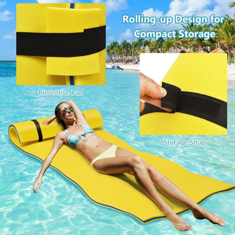 LazySwim™ 3-Layer Relaxing Tear-Proof Water Mat (Yellow) - Lazy Pro