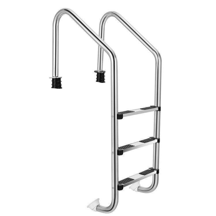 LazySwim™ 3-Step Stainless Steel Swimming Pool Ladder with Anti-Slip Step - Lazy Pro