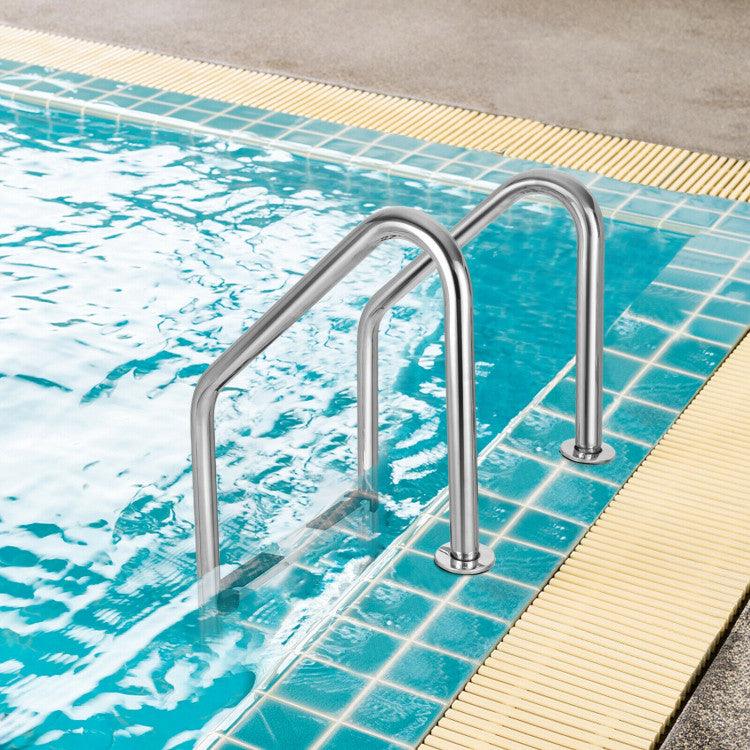 LazySwim™ 3-Step Stainless Steel Swimming Pool Ladder with Anti-Slip Step - Lazy Pro