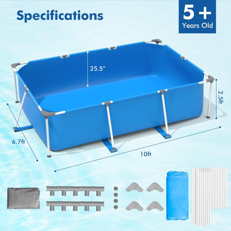 LazySwim™ Above Ground Swimming Pool with Pool Cover - Lazy Pro