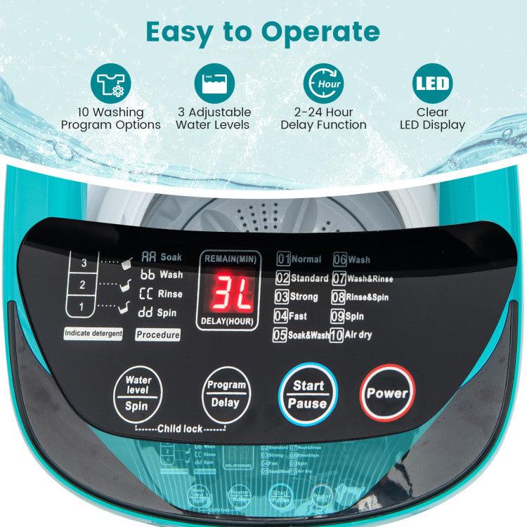 LazyWasher™ 7.7 lbs Full-Automatic Washing Machine with 10 Washing Programs - Lazy Pro