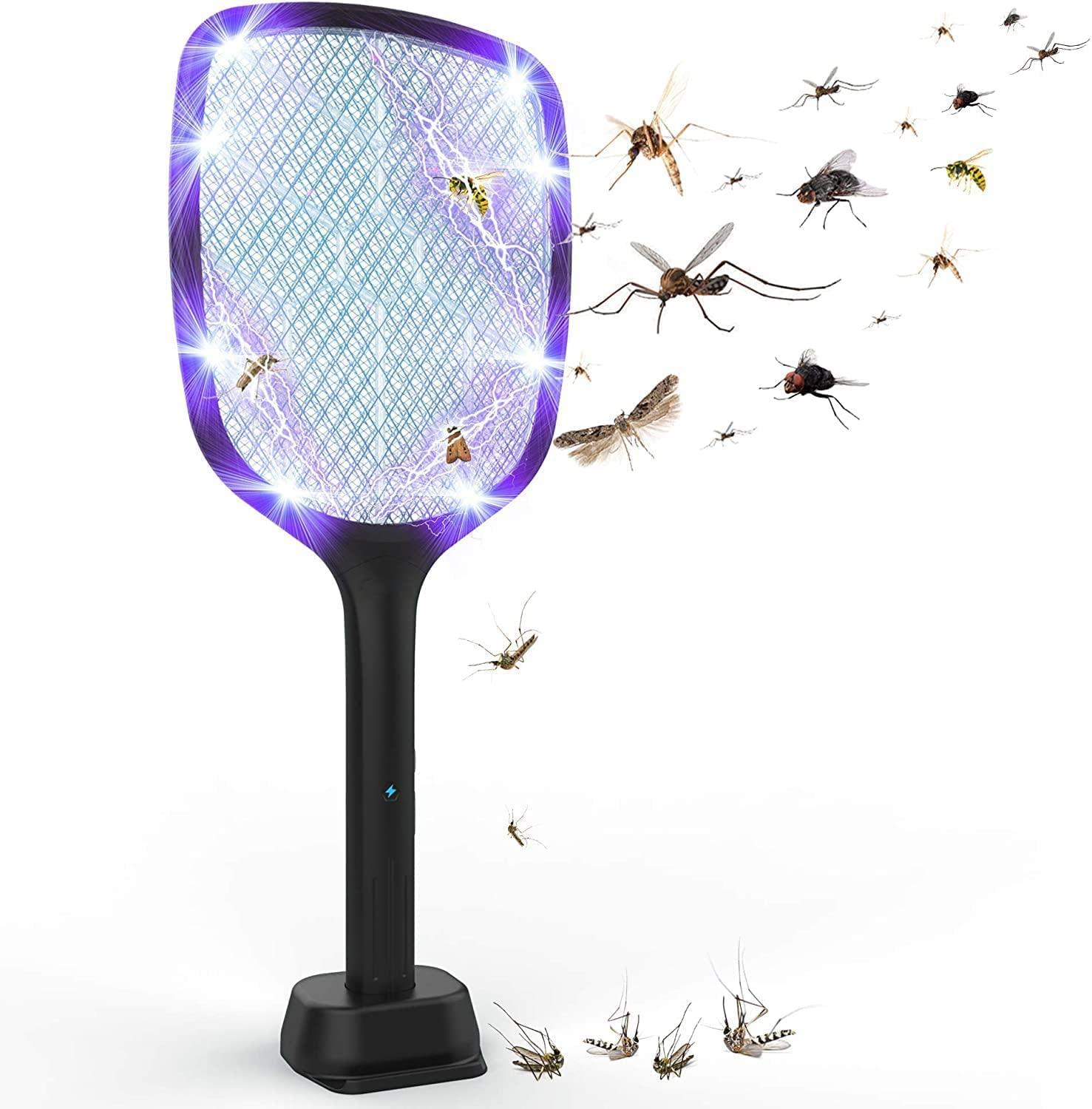 LazyZap™ Electric Fly Swatter - Effective Powerful 4000V Rechargeable Bug Zapper Racket - Lazy Pro
