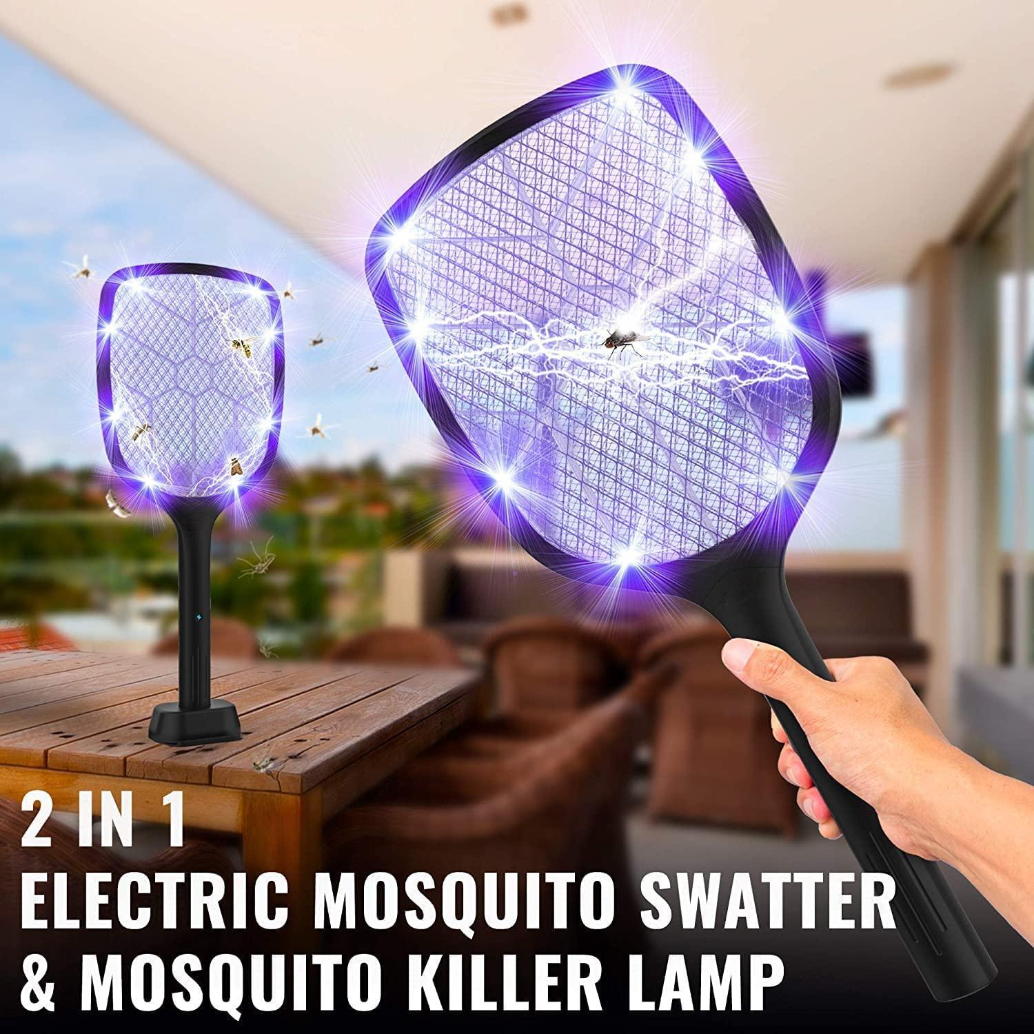 LazyZap™ Electric Fly Swatter - Effective Powerful 4000V Rechargeable Bug Zapper Racket - Lazy Pro