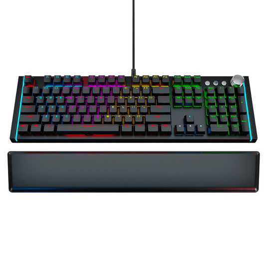 LazyPro MECHANOID X107: Real Mechanical Gaming Keyboard, 107 Clicky Optical Switches, RGB Backlit