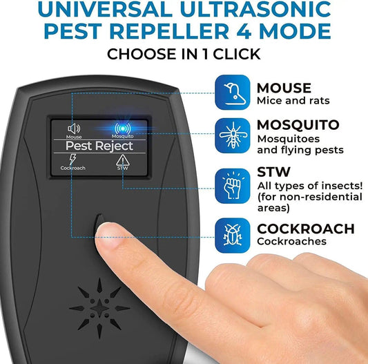 Ultrasonic Pest Repeller - Wall Plug-in Electromagnetic & Ionic - Repellent Indoor (White/Black 6 pack) - Lazy Pro