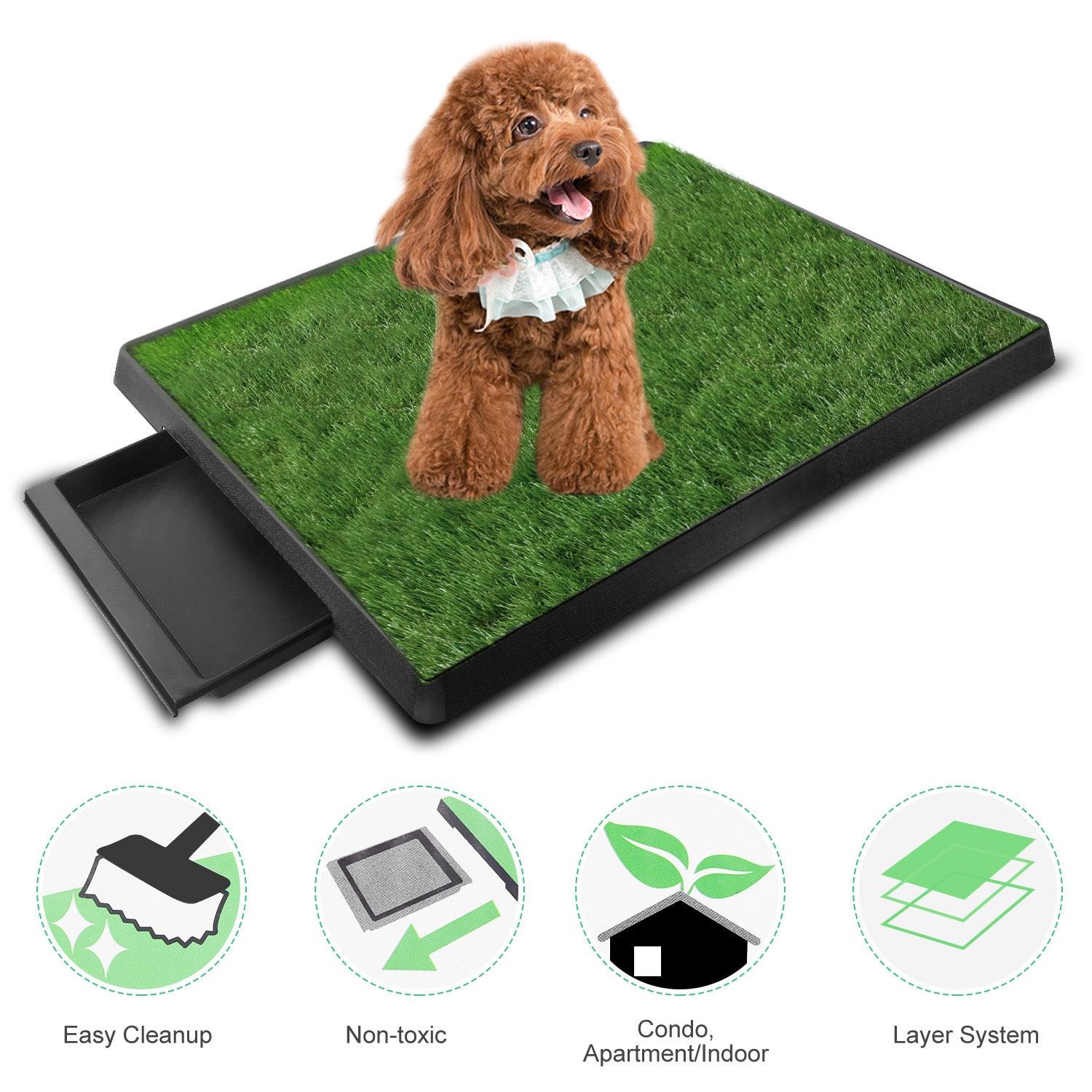 Dog Potty Training Artificial Grass Pad Pet Cat Toilet Trainer Mat Puppy Loo Tray Turf - Lazy Pro