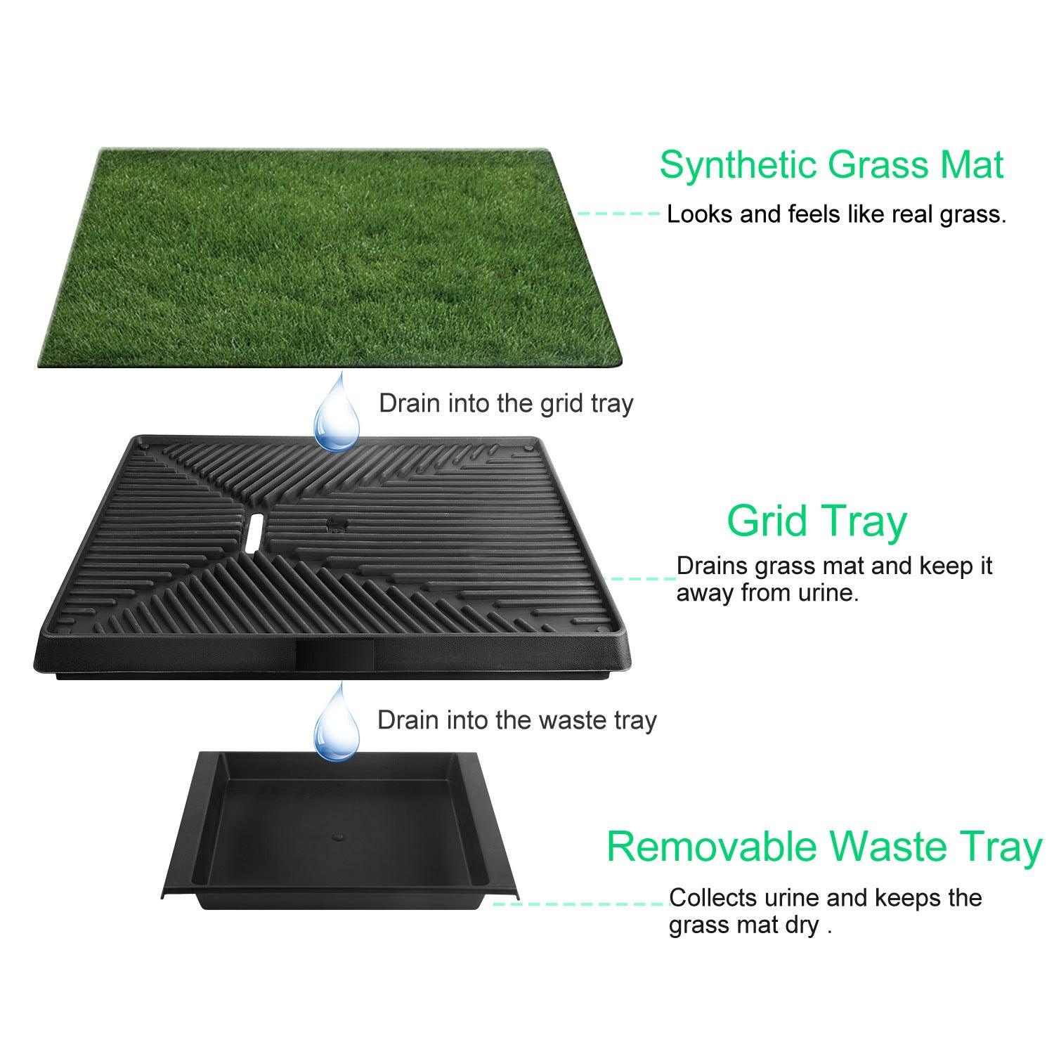 Dog Potty Training Artificial Grass Pad Pet Cat Toilet Trainer Mat Puppy Loo Tray Turf - Lazy Pro