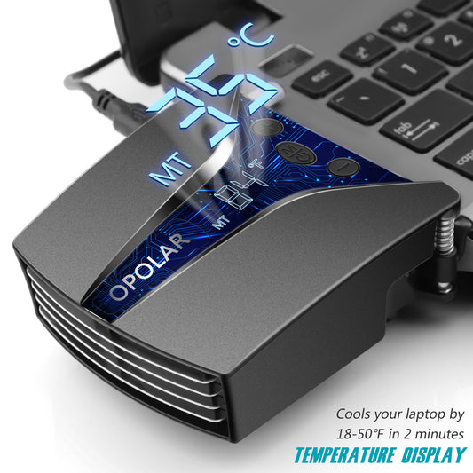 LazyPro XCool™ 5000 - Laptop Rapid Fan Cooler with Temperature Display, Auto-Temp Detection, 13 Wind Speeds up to 5000 RPM