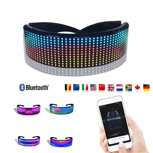 Lazy Halloween G4 - LED Glasses Bluetooth Luminous Rave Party SunGlasses Electronic Festival Light Up DJ Halloween Decor Party