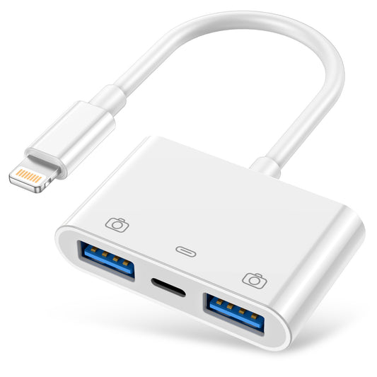 LazyPro™ InstaLink TrioAdapter: Dual USB3.0 & Charge for iPhone/iPad