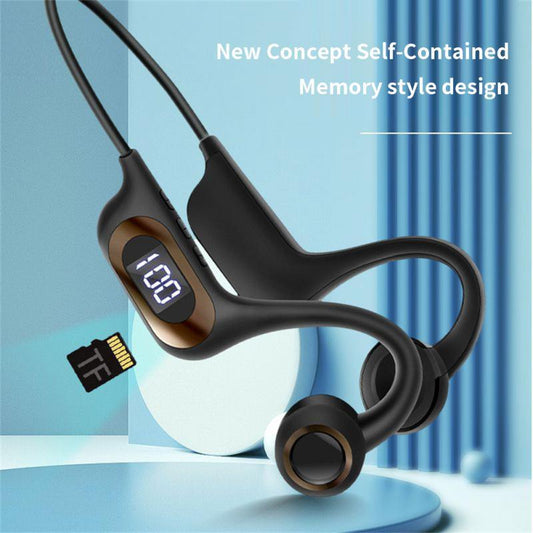 LazyPro™ Bone Conduction Earphone Wireless Bluetooth 5.3 Headphone Outdoor Sport Earbud Headset With Mic For Android Ios Support SD Card