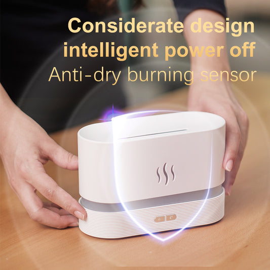 LazyPro Humiflame - Aroma Diffuser Flame Light Mist Humidifier Aromatherapy Diffuser With Waterless Auto-Off Protection For Spa Home Yoga Office