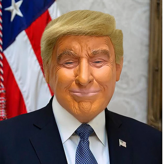 Donald Trump Mask Realistic President Latex Headgear Halloween Party Celebrity Cosplay Costume Props Yellow Wig Head Cover Mask