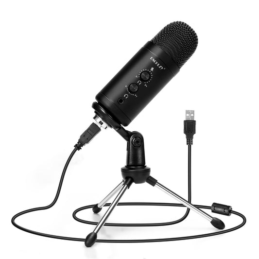 LazyPro VoiceForge M12: Ultimate USB Recording Microphone - Professional Cardioid Kit with Zero Latency & Tripod Stand | Ideal for Gaming, Streaming, Podcasts, YouTube & More!