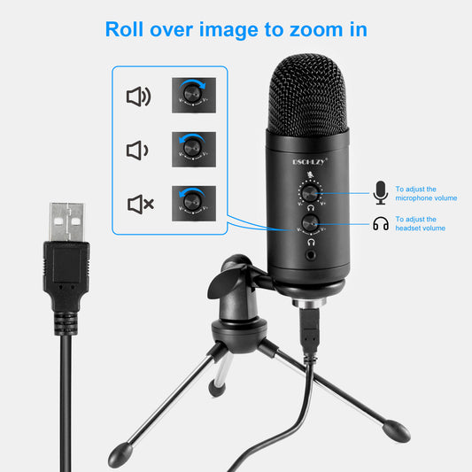 LazyPro VoiceForge M12: Ultimate USB Recording Microphone - Professional Cardioid Kit with Zero Latency & Tripod Stand | Ideal for Gaming, Streaming, Podcasts, YouTube & More!