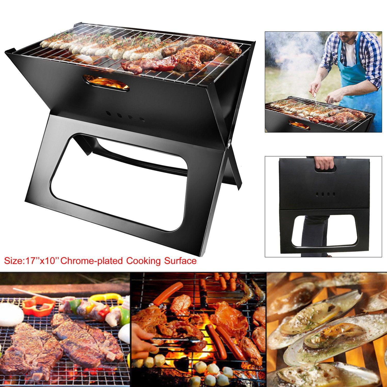 LazyPro B2 Portable BBQ Barbecue Grill Foldable Charcoal Grill Camping Garden Outdoor Travel - Lazy Pro