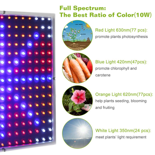 LazyPro LED Grow Light Full Spectrum Hanging 225 LEDs Plant Grow Lamp Indoor Grow Light