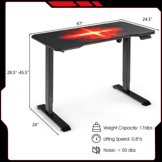 LazyGamer™ E120 - Electric Standing Gaming Table with Adjustable Splice Board