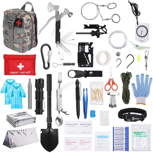 SURVOVOR X-125 - Survival Kits Professional Emergency Survival Gear Tactical First Aid Kit 125-in-1
