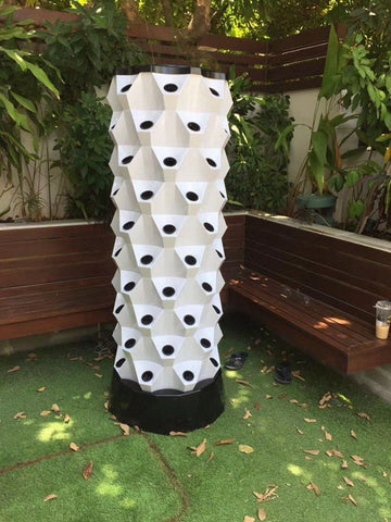 LazyPro Aeroponics Equipment Pineapple Tower Garden Vertical Hydroponic Growing System 10 Layers 80 Plants