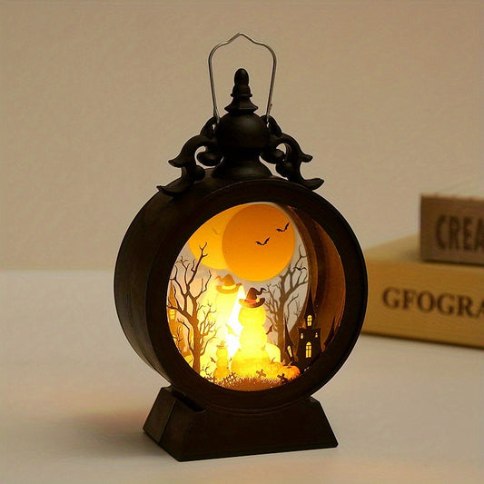 Vintage LED Halloween Candle Lantern Halloween Lantern,Mini Lantern Decorative Lights Vintage Hanging LED Small Candle Lanterns Gifts For Indoor,Outdoor,Table,Party Pumpkin Witch Castle Decoration