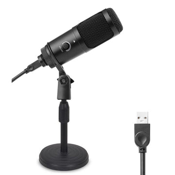 USB Computer Condenser Microphone Dual-Layer Acoustic Filter Recording Mic Portable USB Computer Microphone Plastic Metal