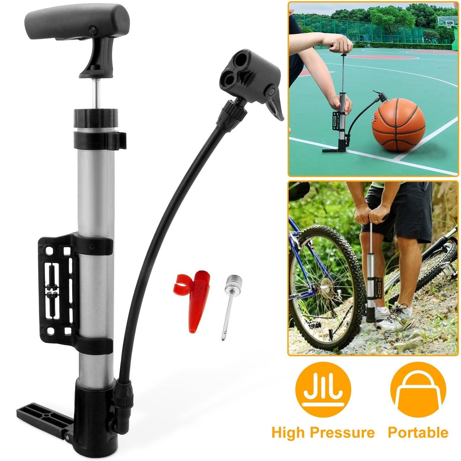 LazyPro MB4 Mini Bike Pump Portable Bicycle Tire Inflator Ball Air Pump w/ Mount Frame For Mountain Road Bike - Lazy Pro